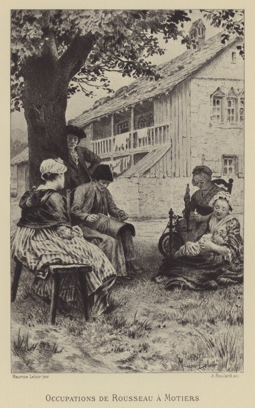 Okkupasjoner av Rousseau i Motiers (gravyr) av Maurice Leloir