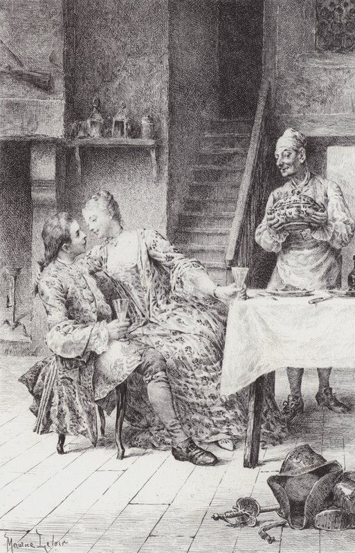 Scene fra Manon Lescaut (gravering) av Maurice Leloir