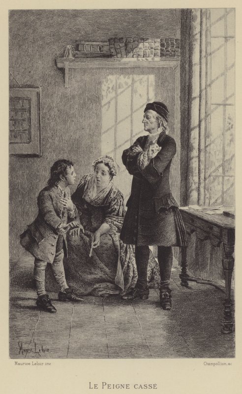 Den ødelagte kammen (gravyr) av Maurice Leloir
