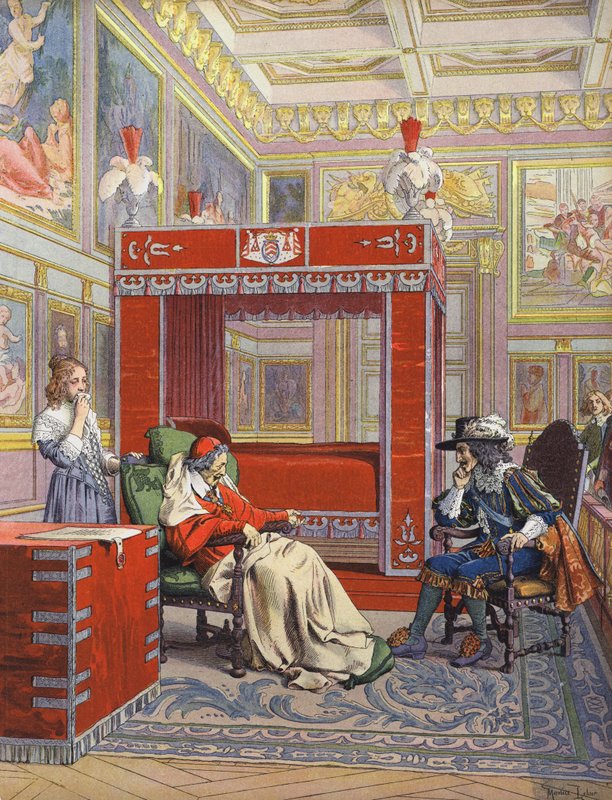 Det siste besøket av kong Louis XIII til en døende Richelieu av Maurice Leloir