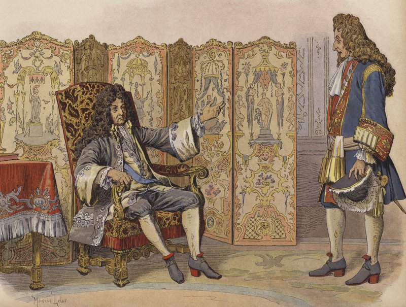 Besøk av Villars til kong Louis XIV ved Marly av Maurice Leloir
