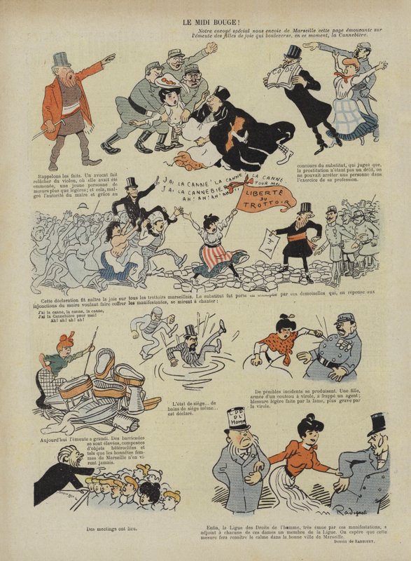Den røde Midi. Illustrasjon for Le Rire av Maurice Radiguet