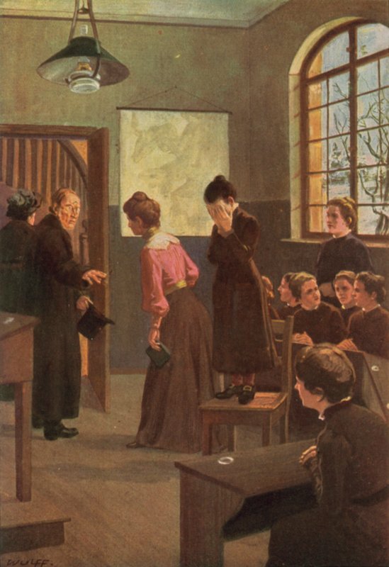 Illustrasjon for Jane Eyre av Charlotte Bronte (litho-farge) av Max Wulff