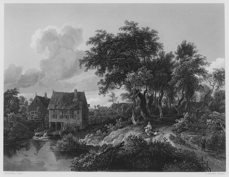 The Old Mill, fra bildet i Royal Collection (gravering) av Meindert (after) Hobbema