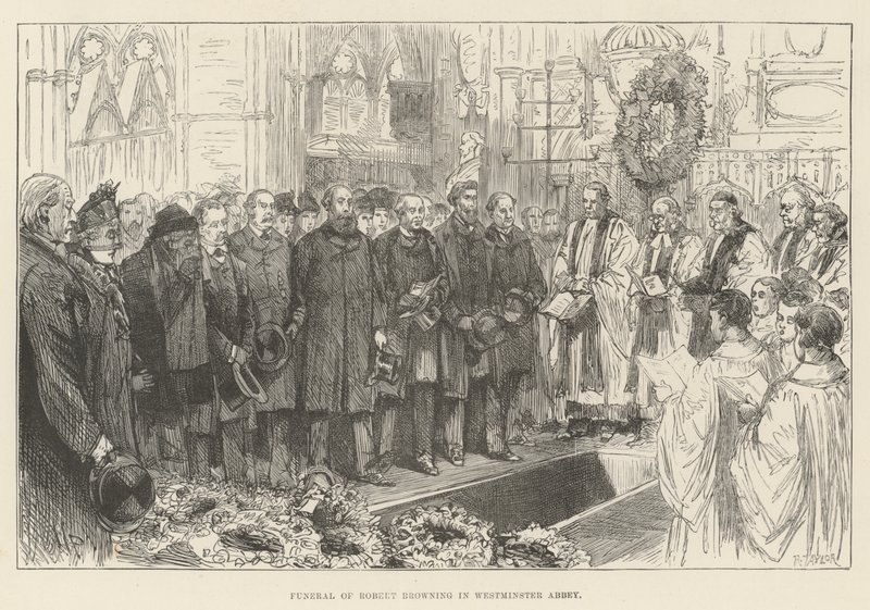 Begravelse av Robert Browning i Westminster Abbey av Melton Prior