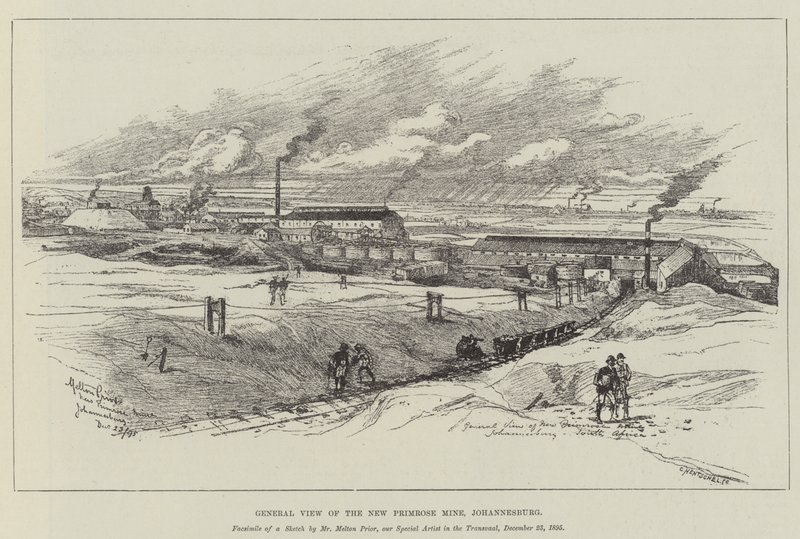 Generell utsikt over New Primrose Mine, Johannesburg av Melton Prior