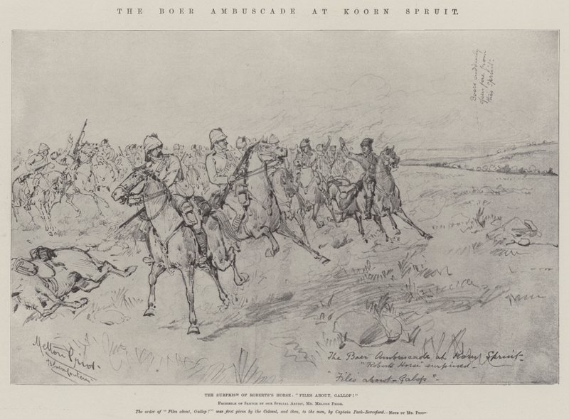 Boer Ambuscade ved Koorn Spruit av Melton Prior