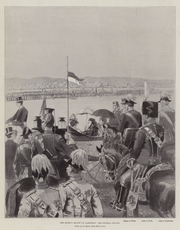 Dronningens anmeldelse på Aldershot, General Salute av Melton Prior