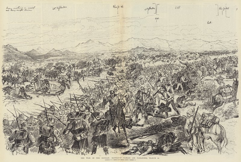 Krigen i Soudan, slaget ved Tamasi (eller Tamanieb), 13. mars av Melton Prior