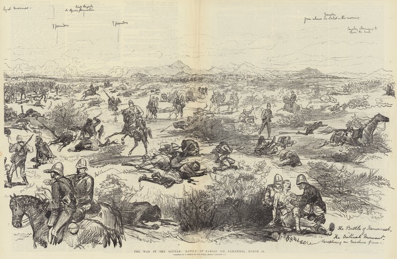 Krigen i Soudan, slaget ved Tamasi (eller Tamanieb), 13. mars av Melton Prior