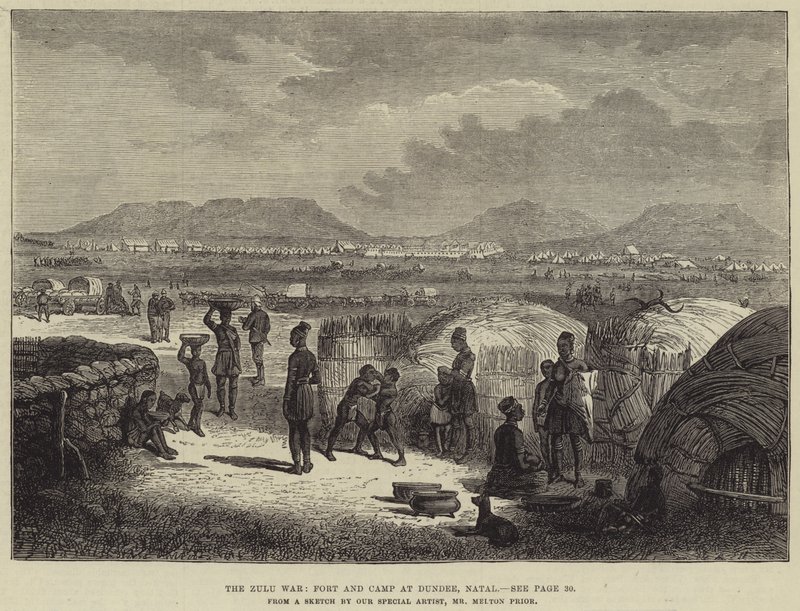 Zulu-krigen, fortet og leiren i Dundee, Natal av Melton Prior