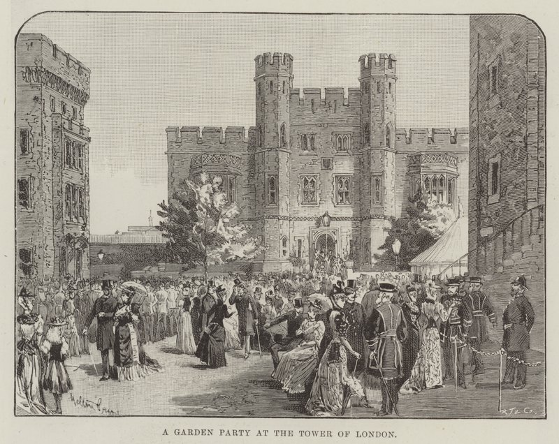En hagefest i Tower of London av Melton Prior