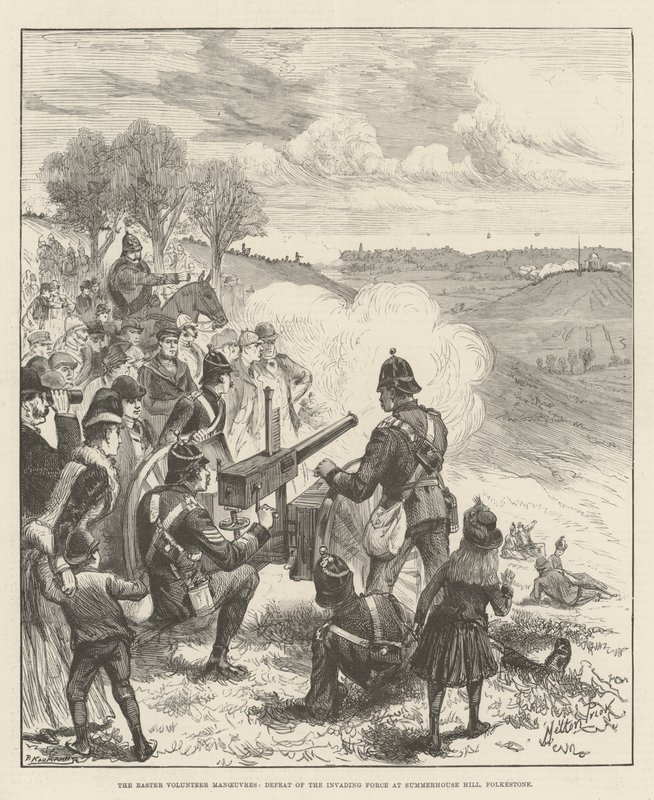 Påskefrivillige manøvrer, nederlag for invaderende styrken ved Summerhouse Hill, Folkestone av Melton Prior