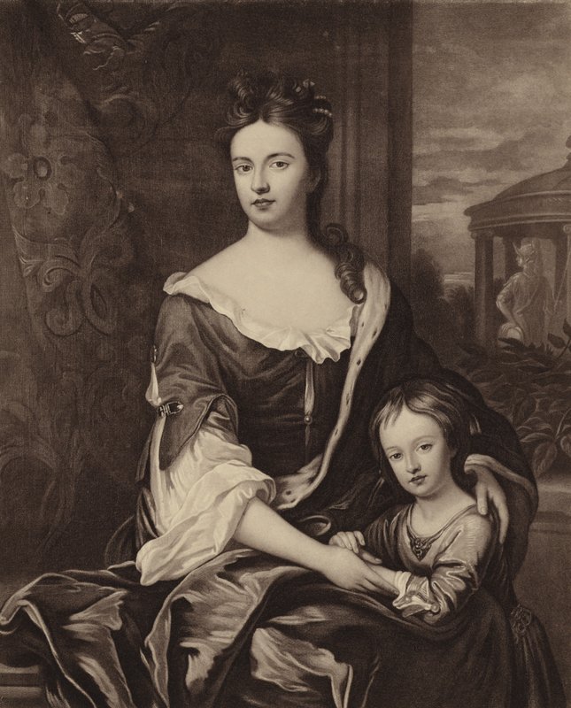Dronning Anne og hennes sønn William Duke of Gloucester av Michael Dahl