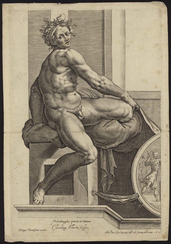 Figur fra fresken i Det sixtinske kapell i Vatikanet av Michelangelo Buonarroti