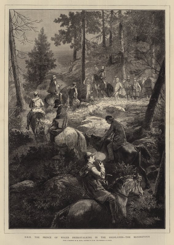 HKH Prinsen av Wales Deer-Stalking i høylandet, Rendezvous av Mihaly von Zichy