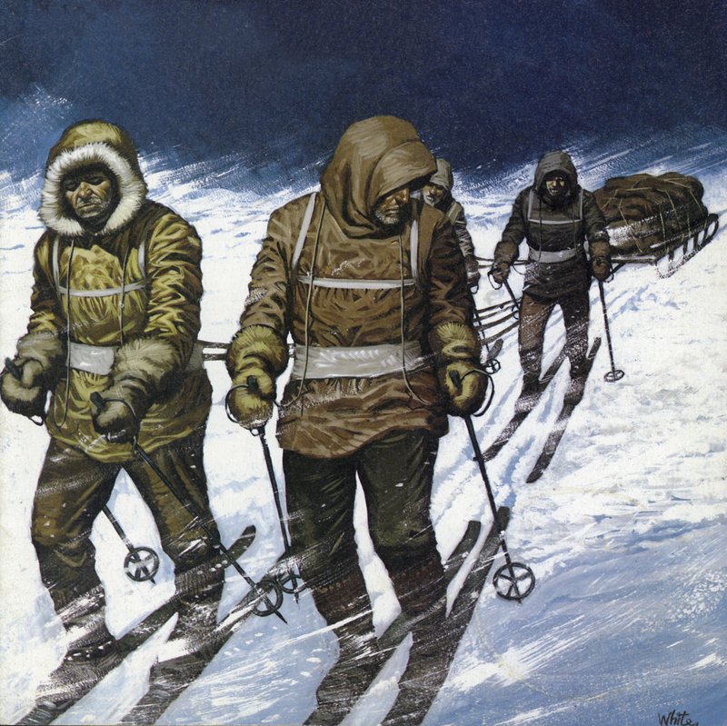 Turen til polen (fargelitografi) av Mike (20th century) White