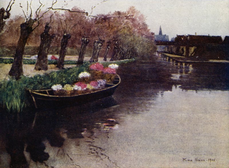 Hyacinth Flowers skal på markedet (farge litho) av Mima Nixon