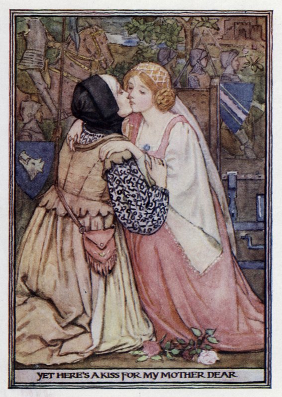 Lady Clare. Lord Tennyson (farge litho) av Minnie Didbin Spooner