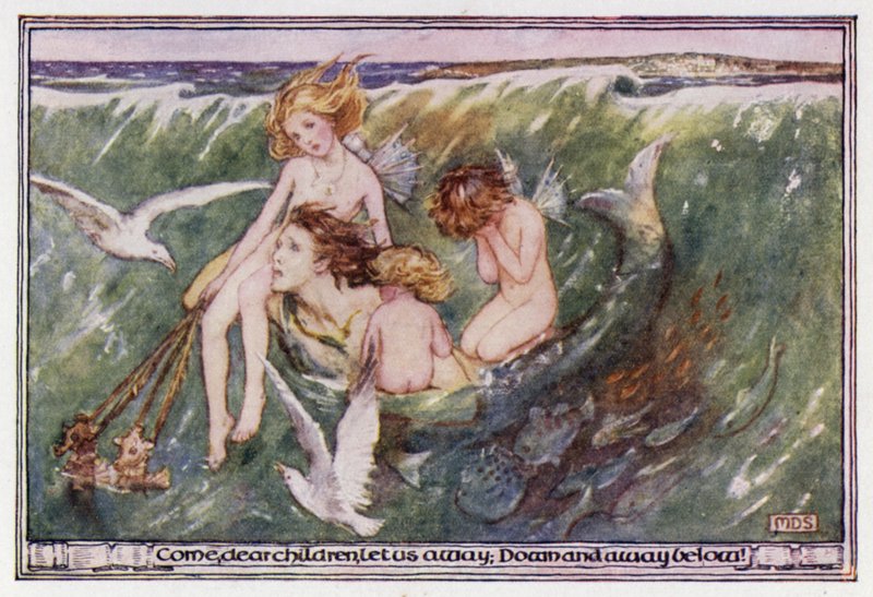 Den forlatte havmannen. Matthew Arnold (farge litho) av Minnie Didbin Spooner