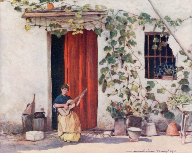 En gårdsplass, Sevilla av Mortimer Ludington Menpes