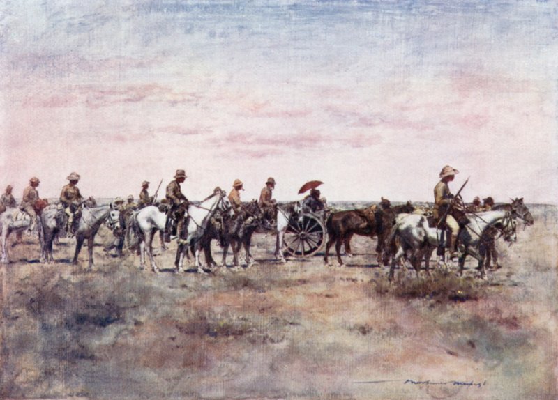 Boerfanger på vei fra Paardeberg av Mortimer Ludington Menpes