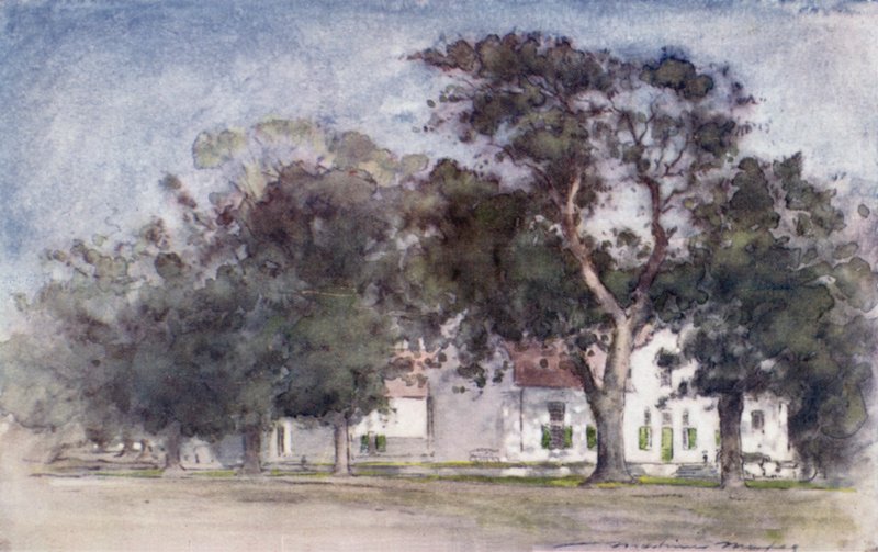 Nederlandsk gårdshus på Rhodos" Estates, Paarl av Mortimer Ludington Menpes