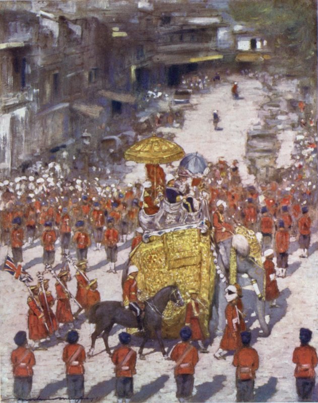 Lord og Lady Curzon kommer inn i Delhi av Mortimer Ludington Menpes
