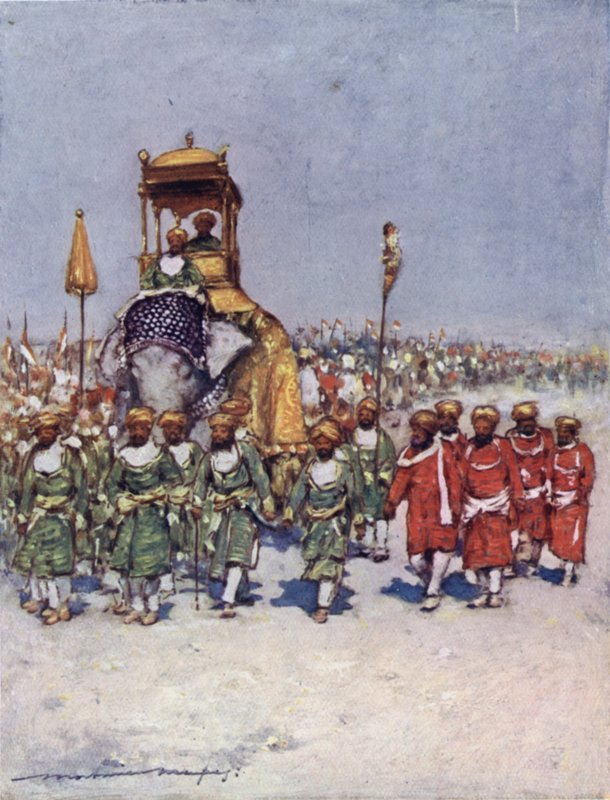 En av de mest pittoreske gruppene i Retainers Procession av Mortimer Ludington Menpes