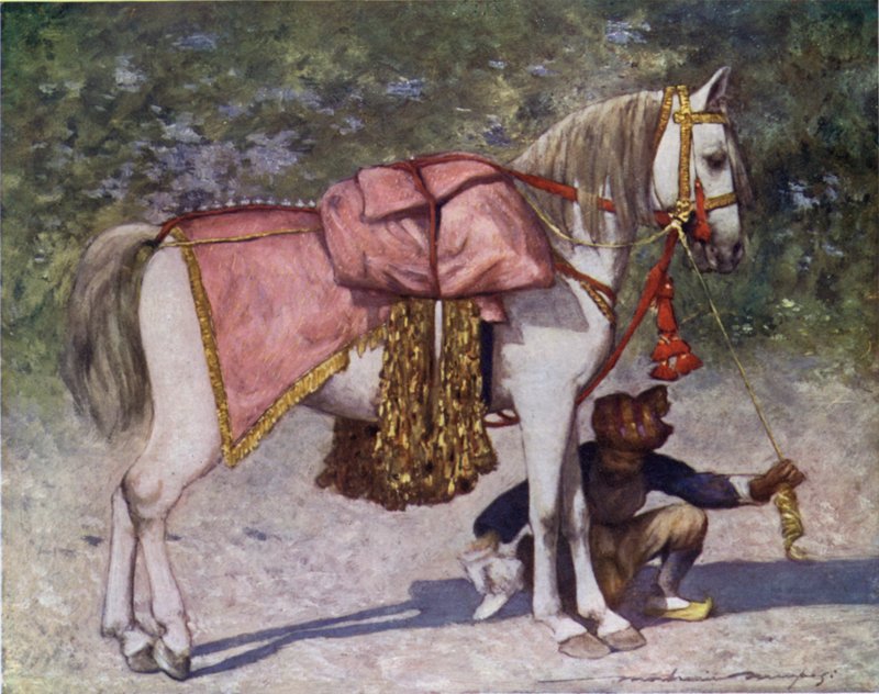 En berømt ledet hest i følget til Rao of Cutch av Mortimer Ludington Menpes