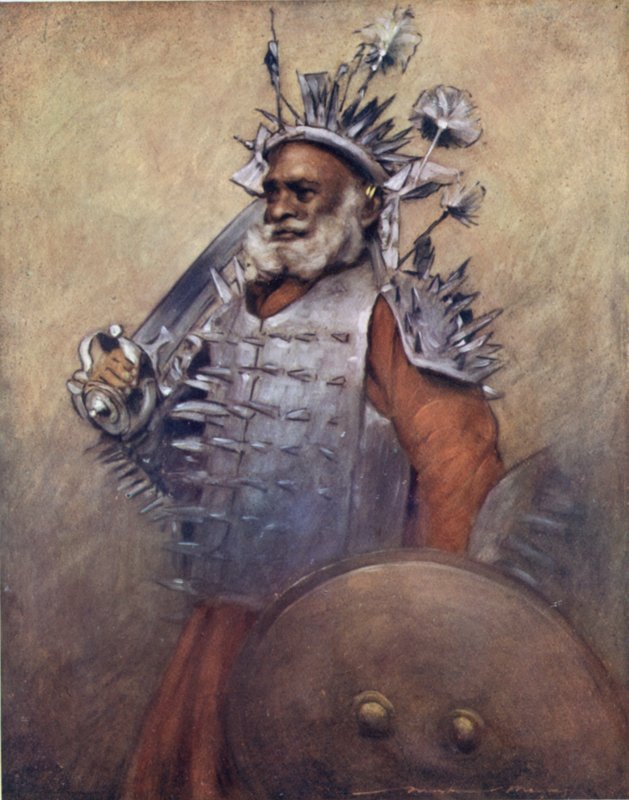 A Formidable Warrior of Rewa (farge litho) av Mortimer Ludington Menpes