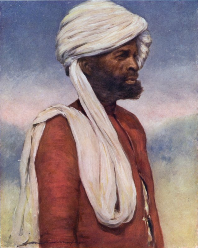 En holder fra Dhar (farge litho) av Mortimer Ludington Menpes