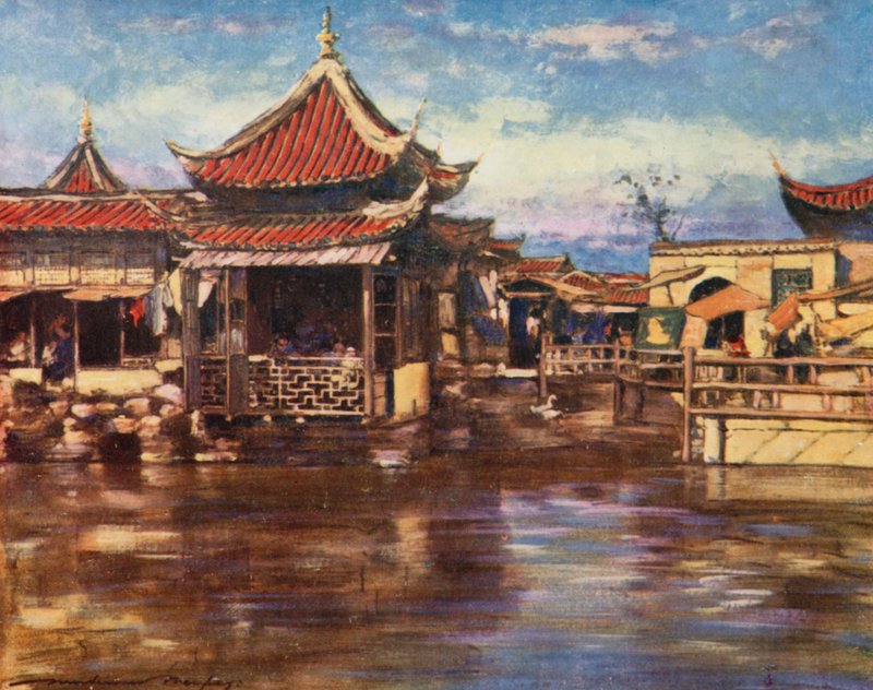Et tehus, Shanghai av Mortimer Ludington Menpes