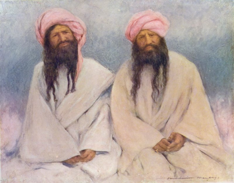 To Baluch Chiefs (farge litho) av Mortimer Ludington Menpes