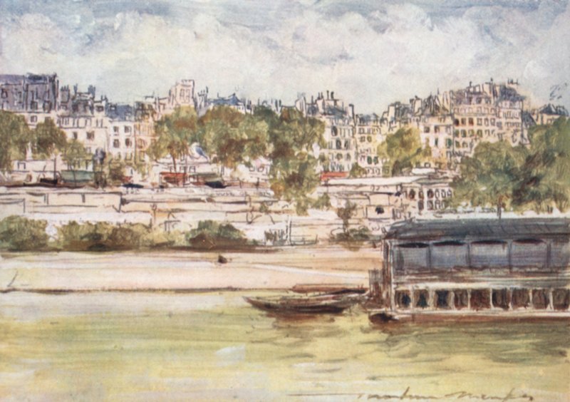 Vaskehus nær Pont Neuf av Mortimer Ludington Menpes