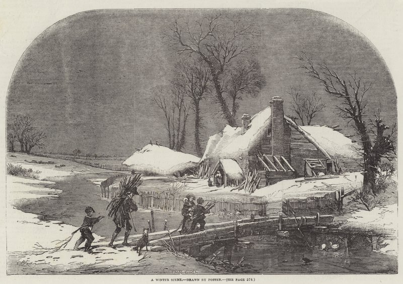 En vinterscene av Myles Birket Foster