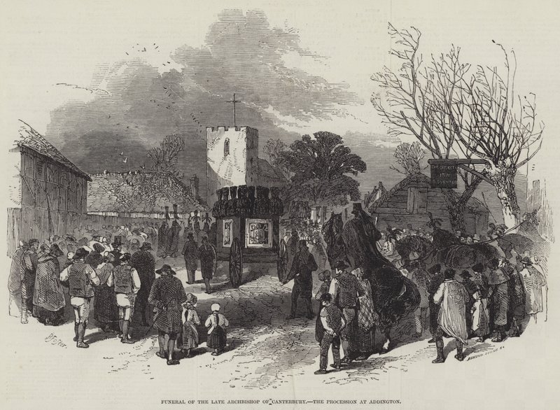 Begravelse av avdøde erkebiskop av Canterbury, prosesjonen i Addington av Myles Birket Foster