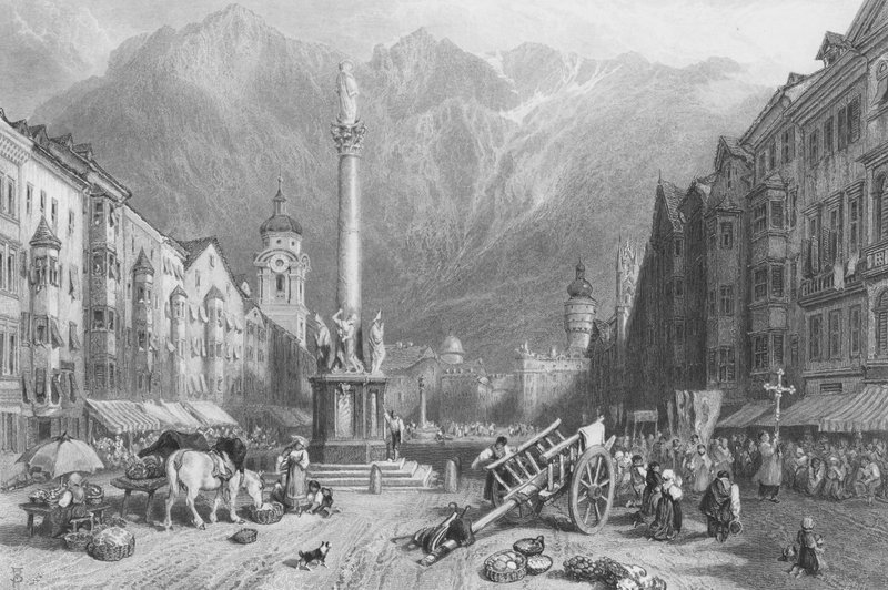 Innspruck (engraving) av Myles Birket (after) Foster