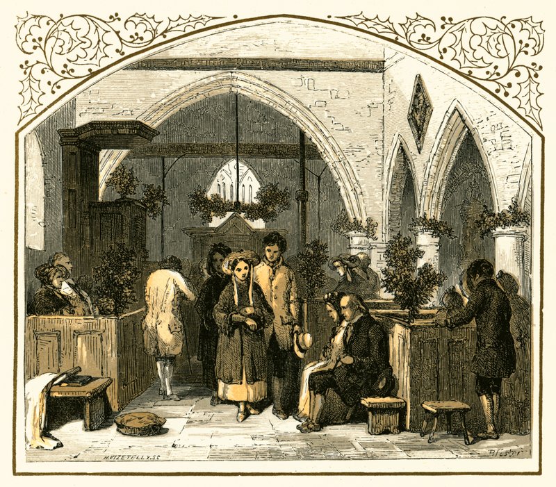 Kirketekking i julen av Myles Birket Foster