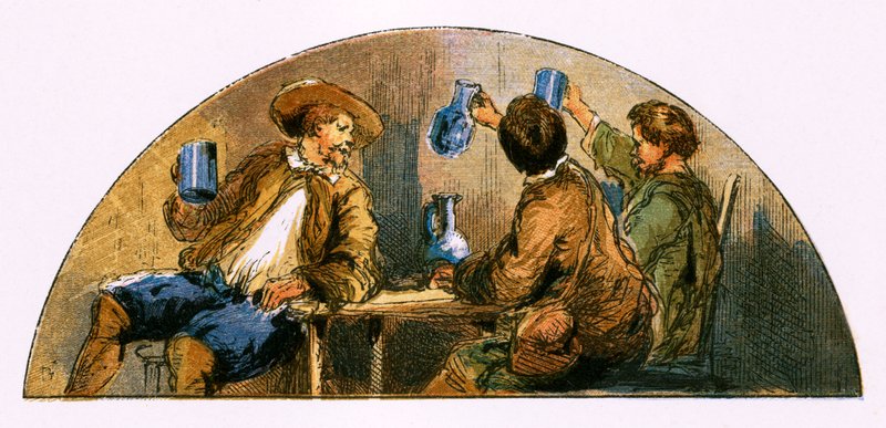 Illustrasjon for sangen "She stoops to conquer" av Myles Birket Foster