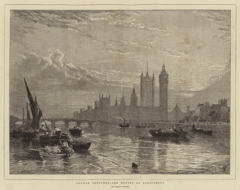 London Sketches, Houses of Parliament av Myles Birket Foster
