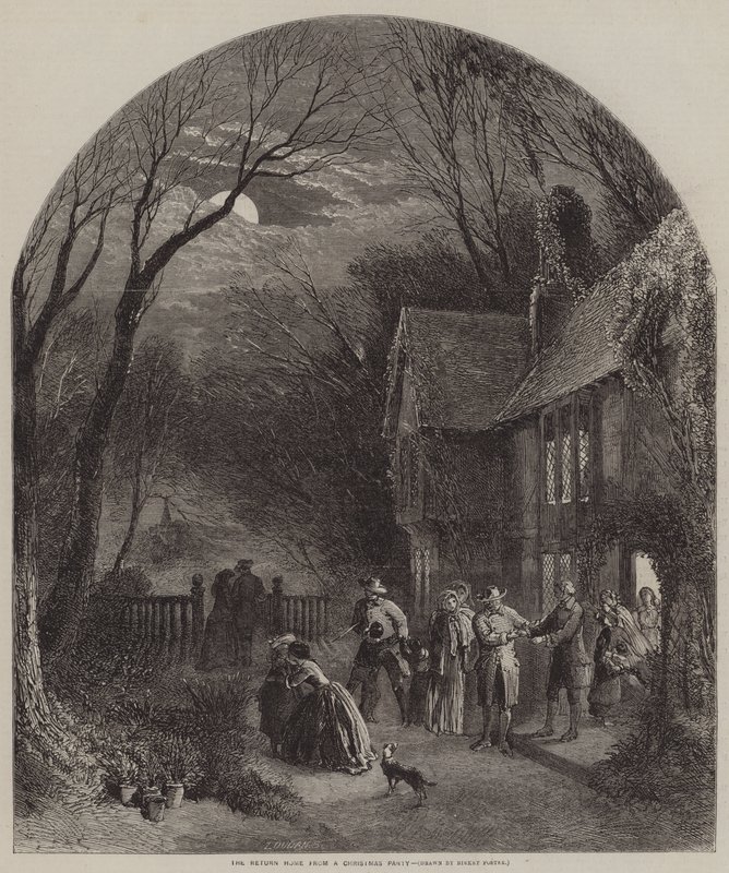 Hjemkomsten fra et juleselskap av Myles Birket Foster