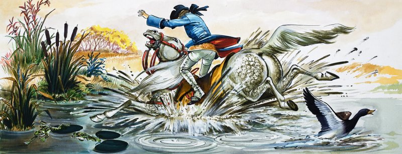 Baron Münchausens fantastiske eventyr (gouache på papir) av Nadir Quinto