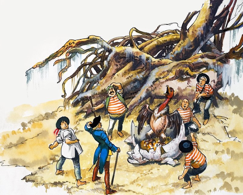 Baron Münchausens fantastiske eventyr (gouache på papir) av Nadir Quinto