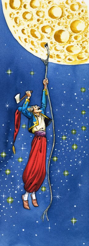 Baron Münchausens fantastiske eventyr (gouache på papir) av Nadir Quinto