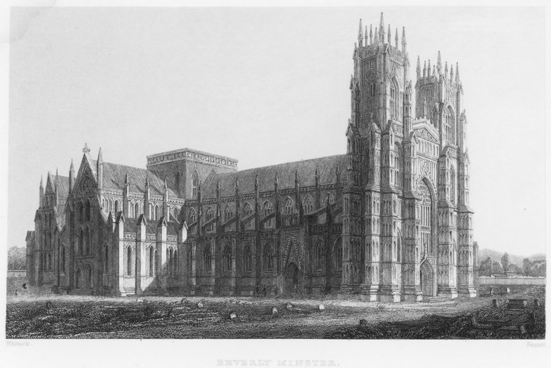 Beverley Minster (gravering) av Nathaniel Whittock