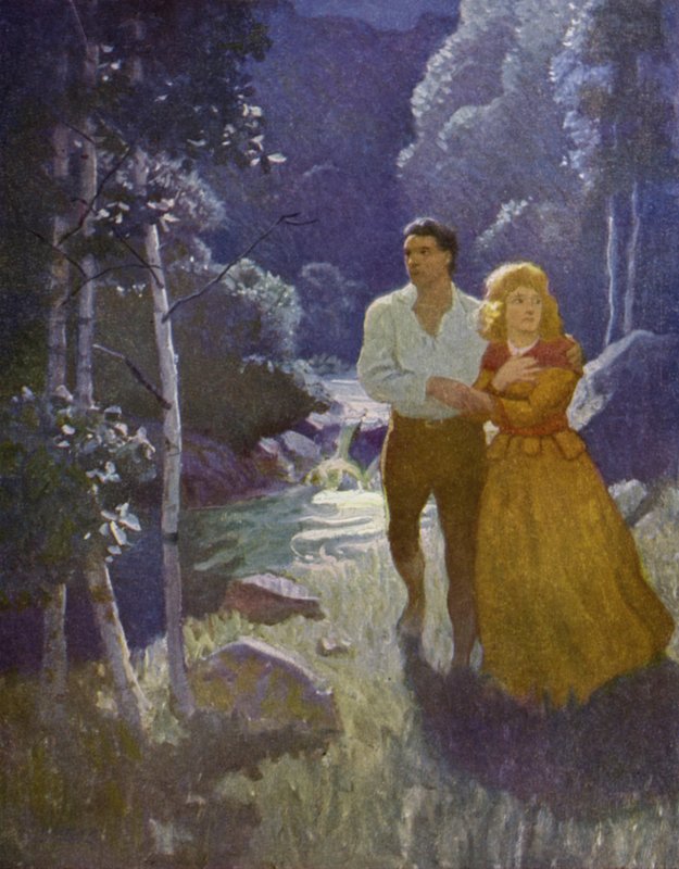 Illustrasjon for The Last of the Mohicans av Newell Convers Wyeth