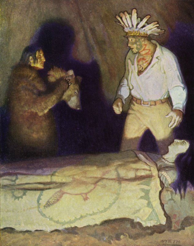 Illustrasjon for The Last of the Mohicans av Newell Convers Wyeth