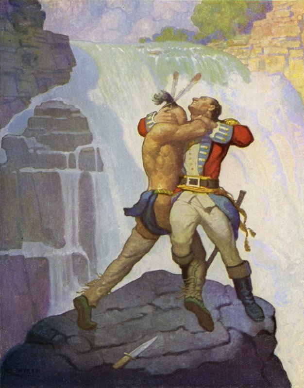 Illustrasjon for The Last of the Mohicans av Newell Convers Wyeth