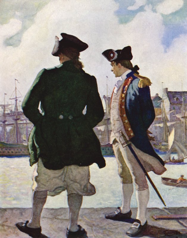 On the Sea Wall med John Paul Jones av Newell Convers Wyeth